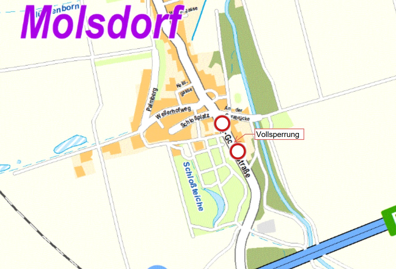 Vollsperrung Molsdorf