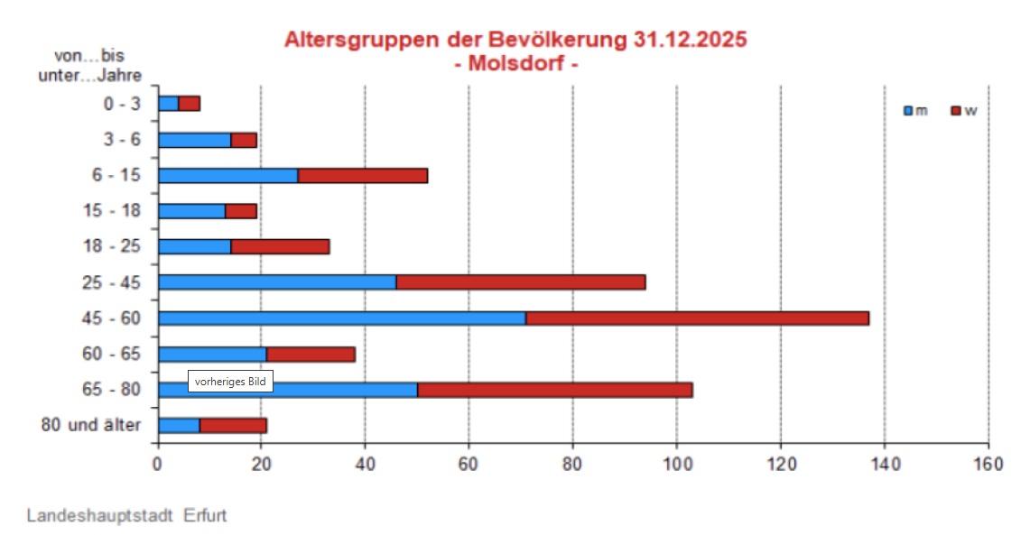 Bevölkerung Molsdorf 31.12.2025