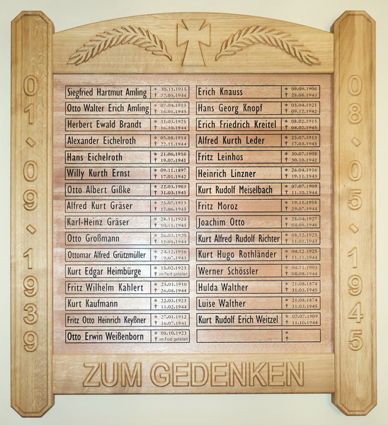 Gedenktafel 2. Weltkrieg