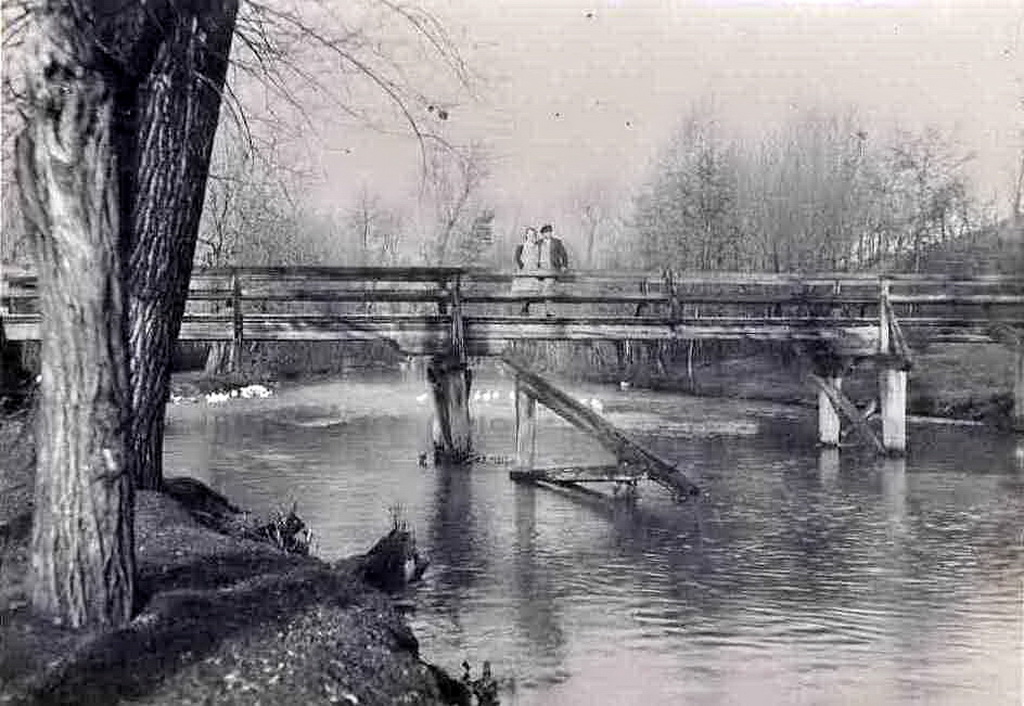 Ortsbild Holz Brücke Fluss Gera